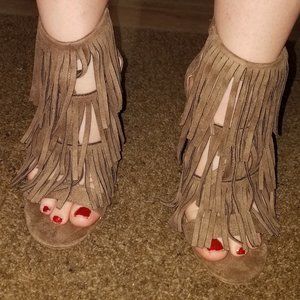 Wild Diva Size 9 Tan Stiletto 4.5" High Heel Shoes